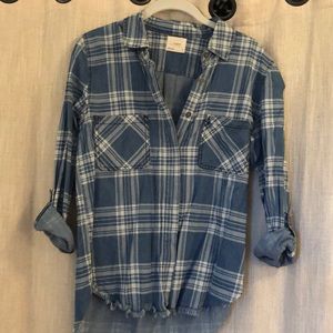 Denim flannel shirt
